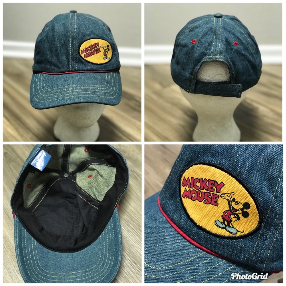 Vtg Disney Denim Mickey Mouse Hat